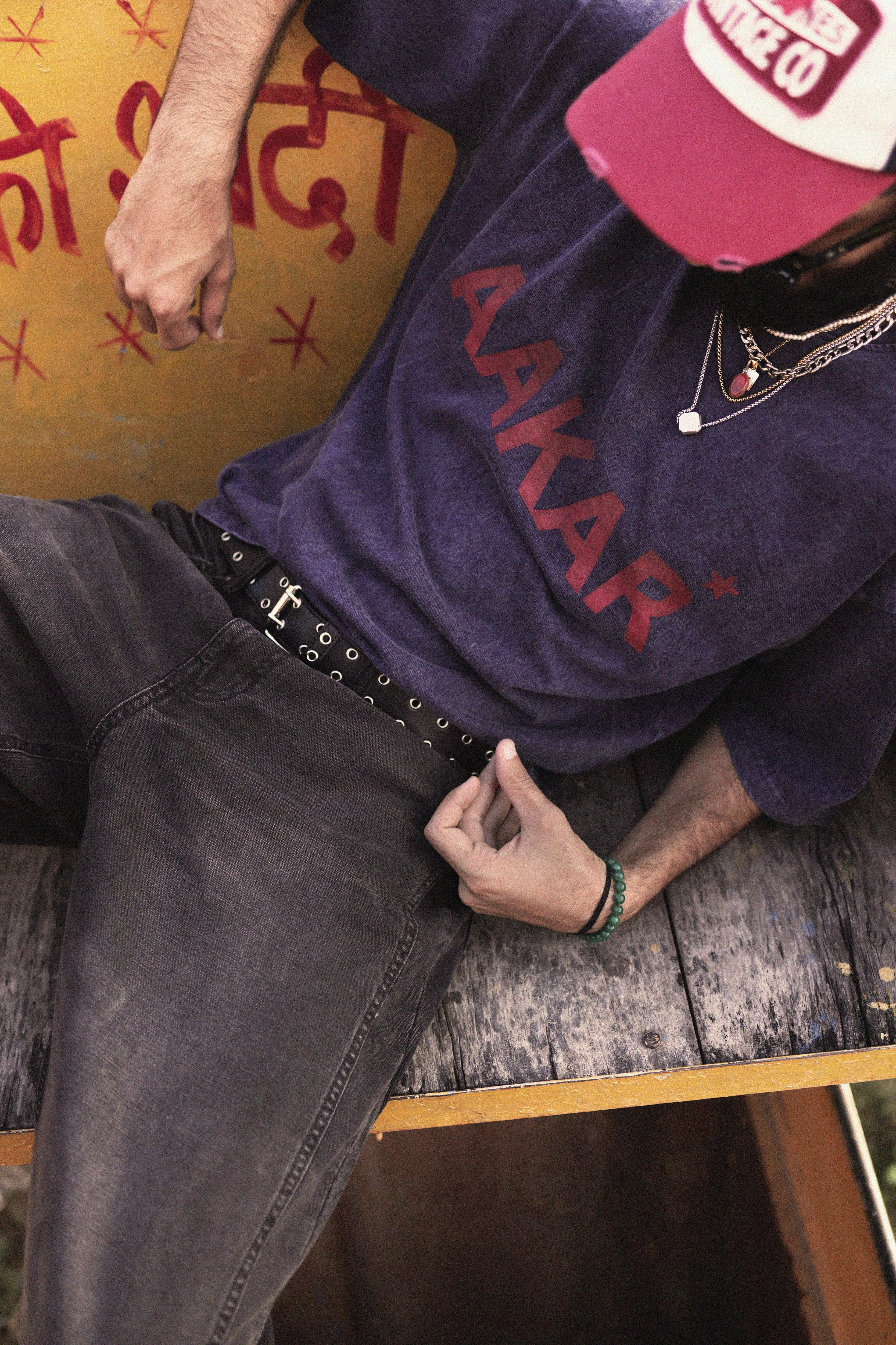 'AAKAR TARO’ Faded Blue Teeshirt - Image 3