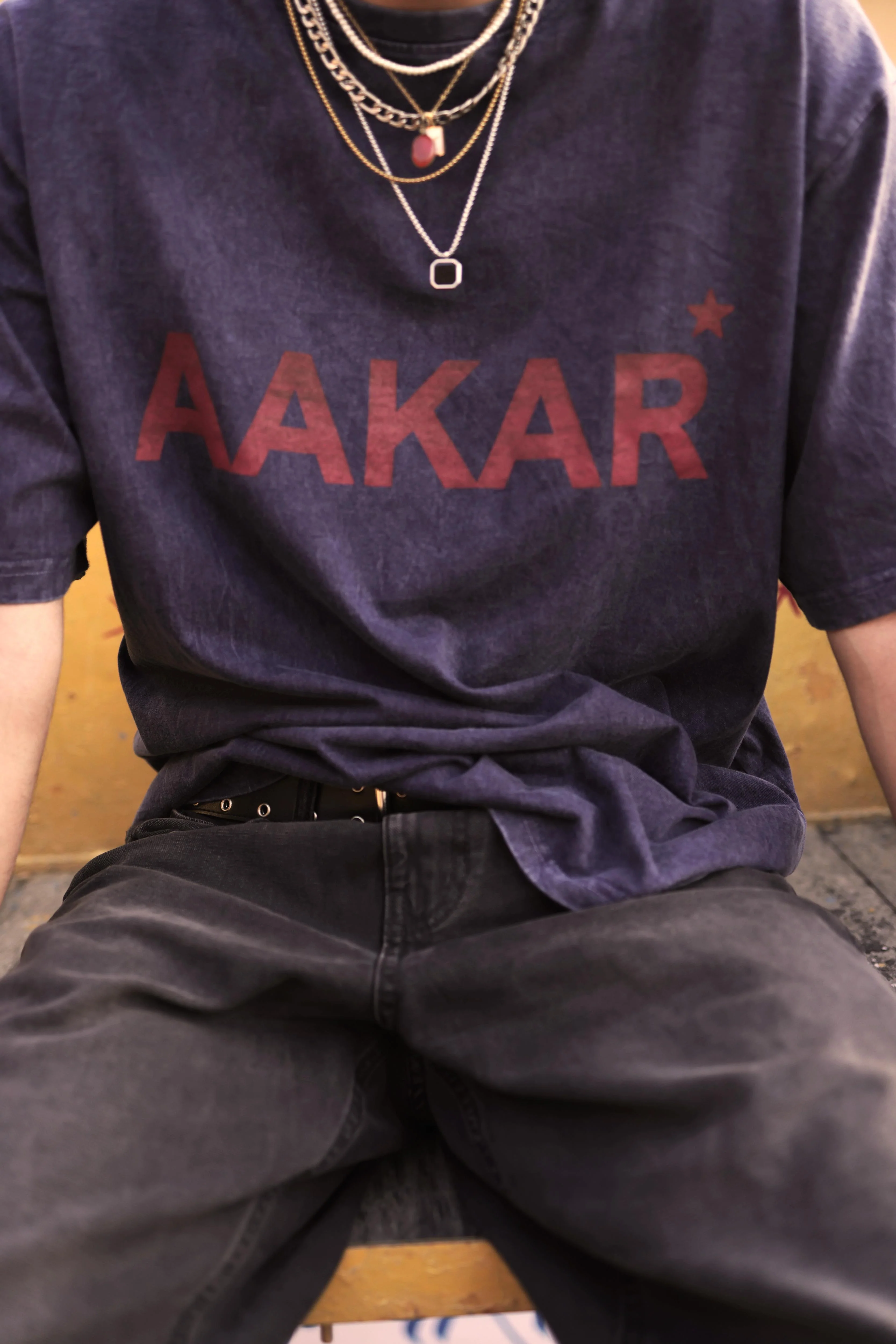 'AAKAR TARO’ Faded Blue Teeshirt - Image 4