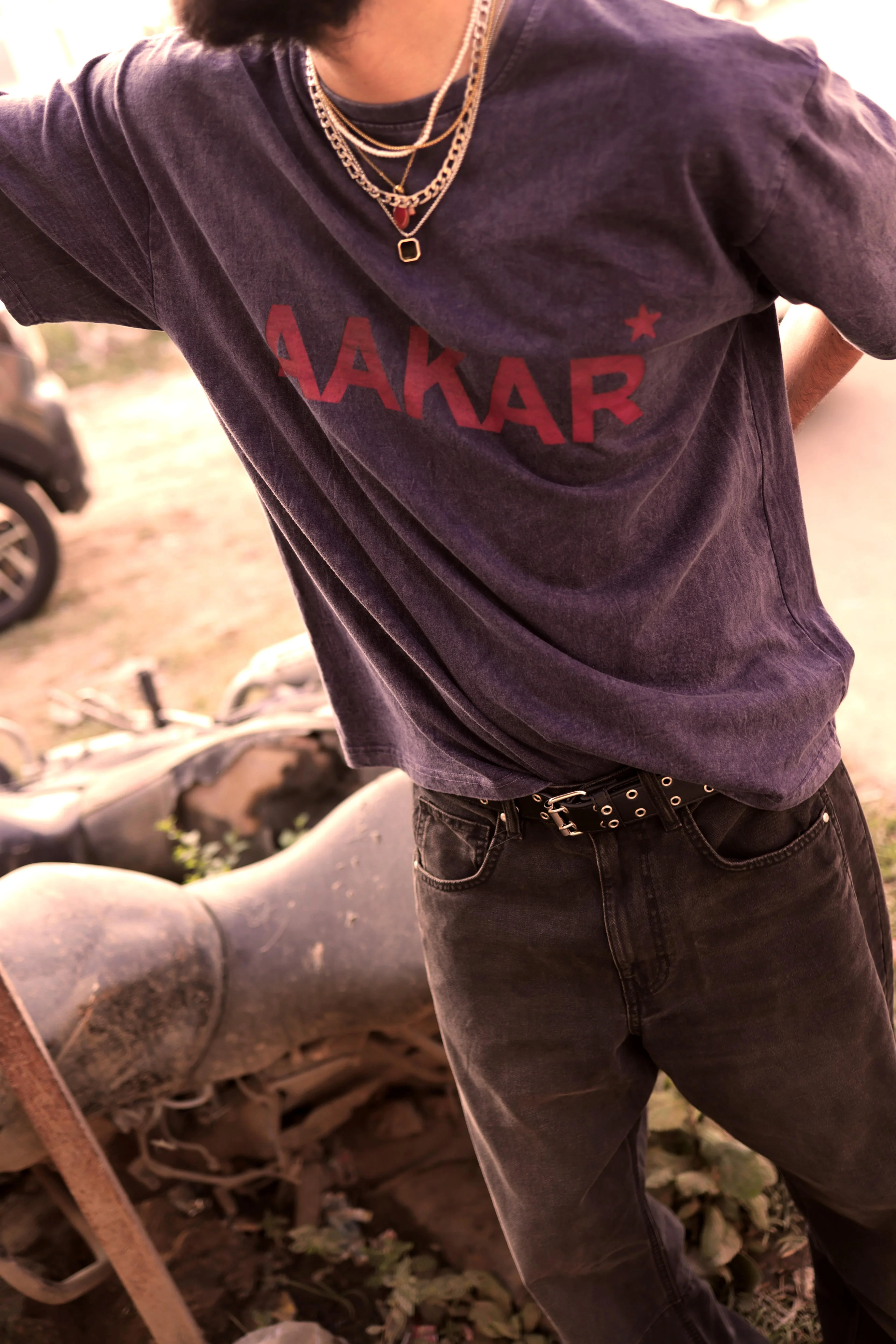 'AAKAR TARO’ Faded Blue Teeshirt - Image 5