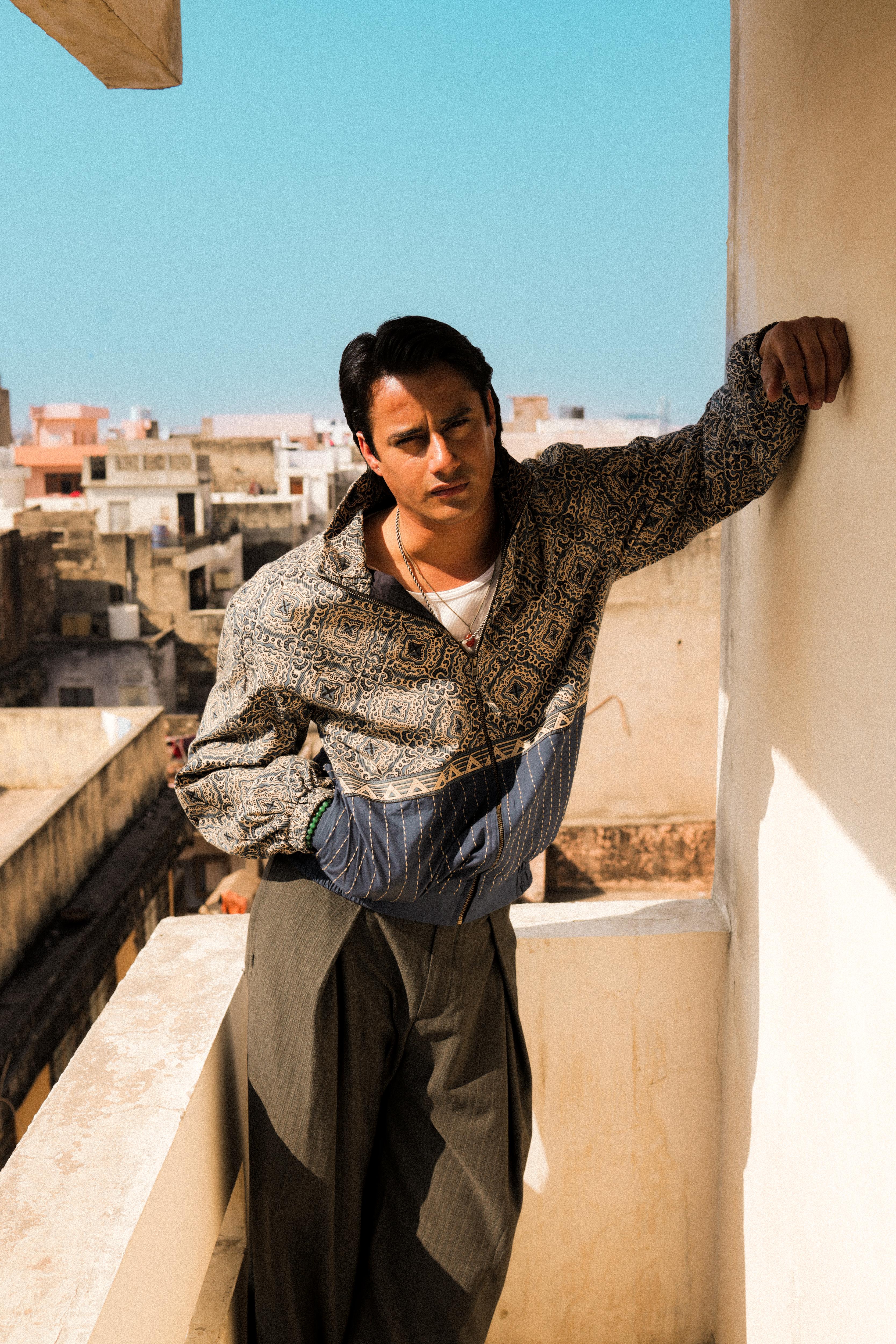 Bagru Kantha Handcrafted Track Jacket - Image 4
