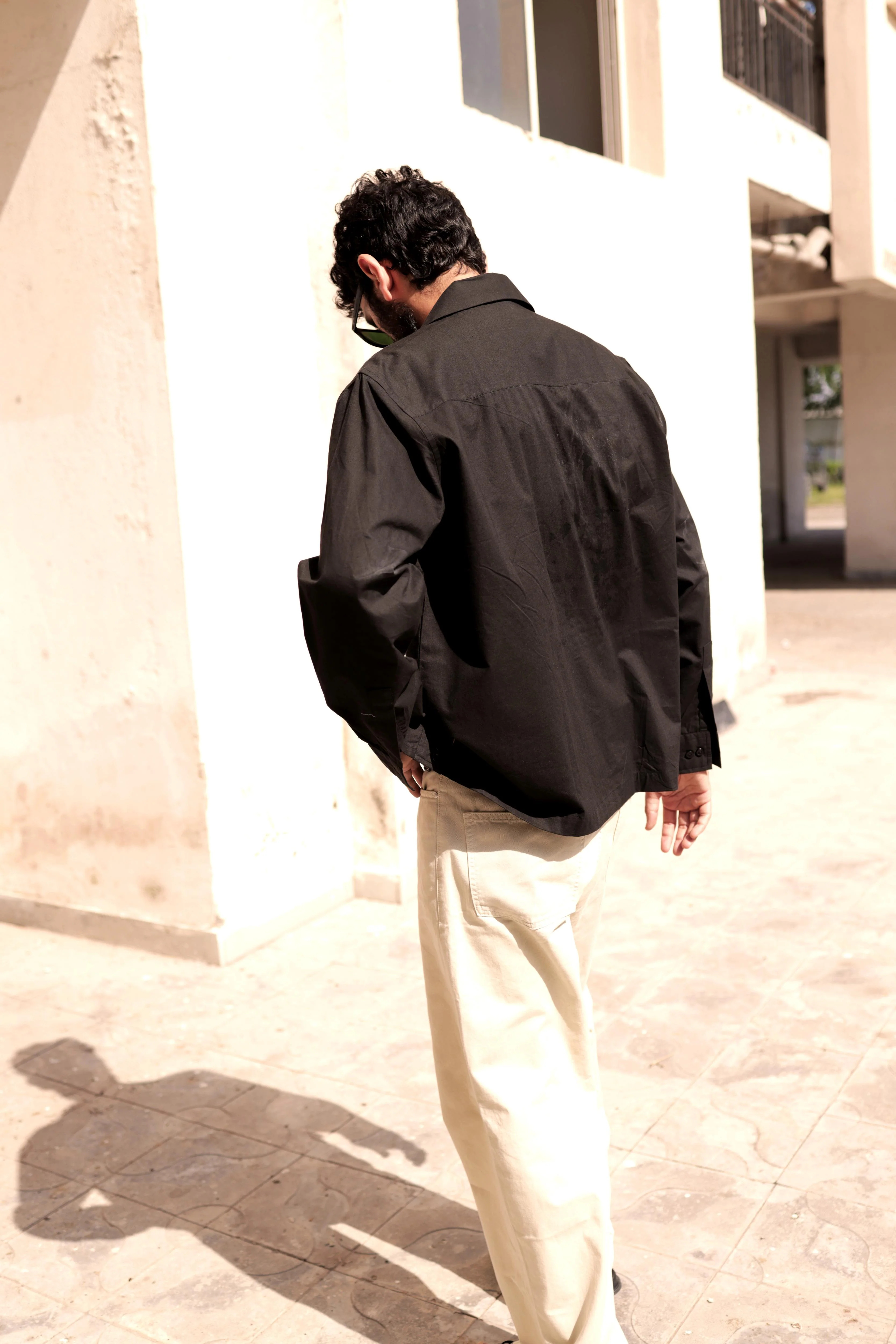 Black Poplin Logo Overshirt - Image 5