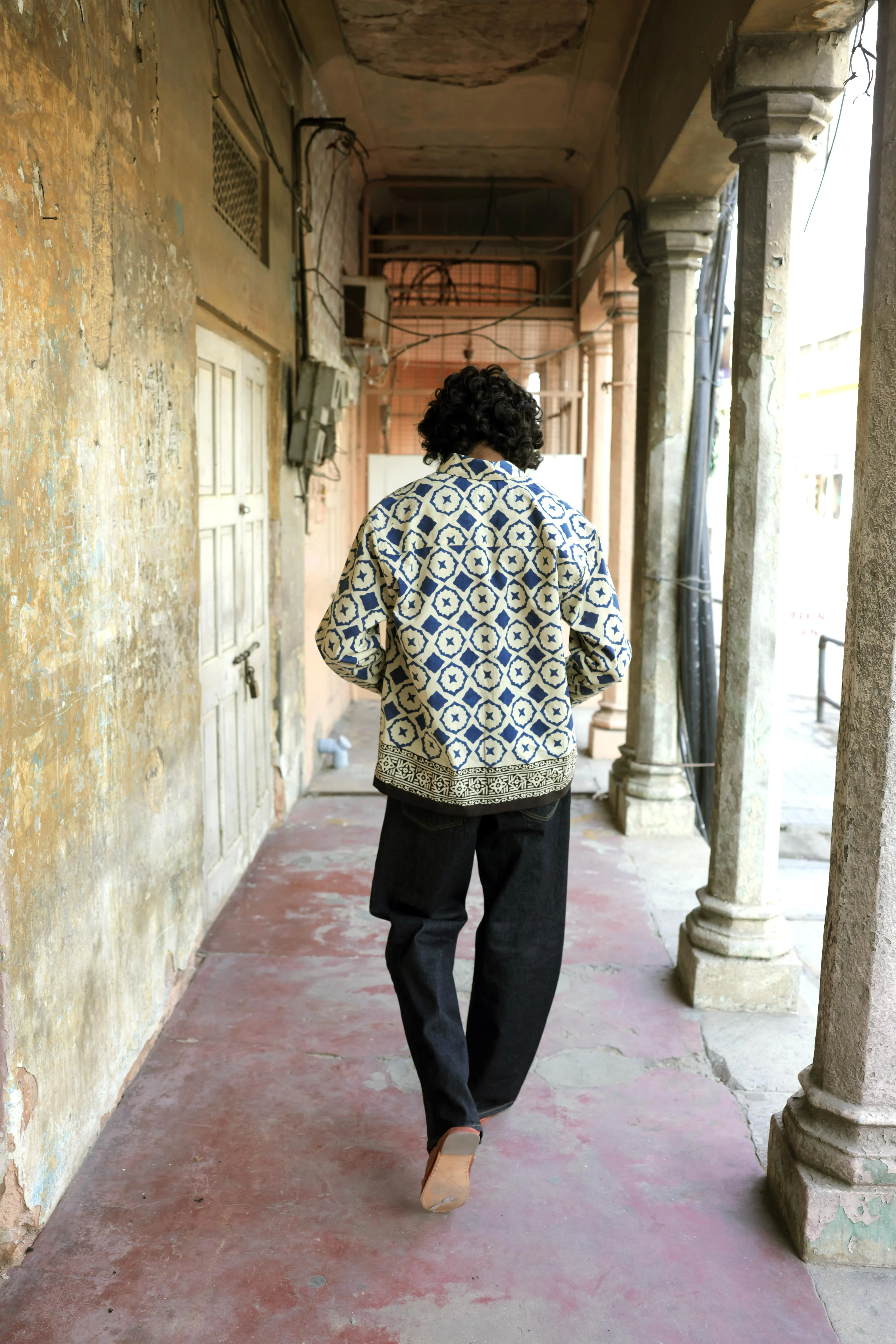 Blue Bagru Hand-Blocked Summer Shirt - Image 5