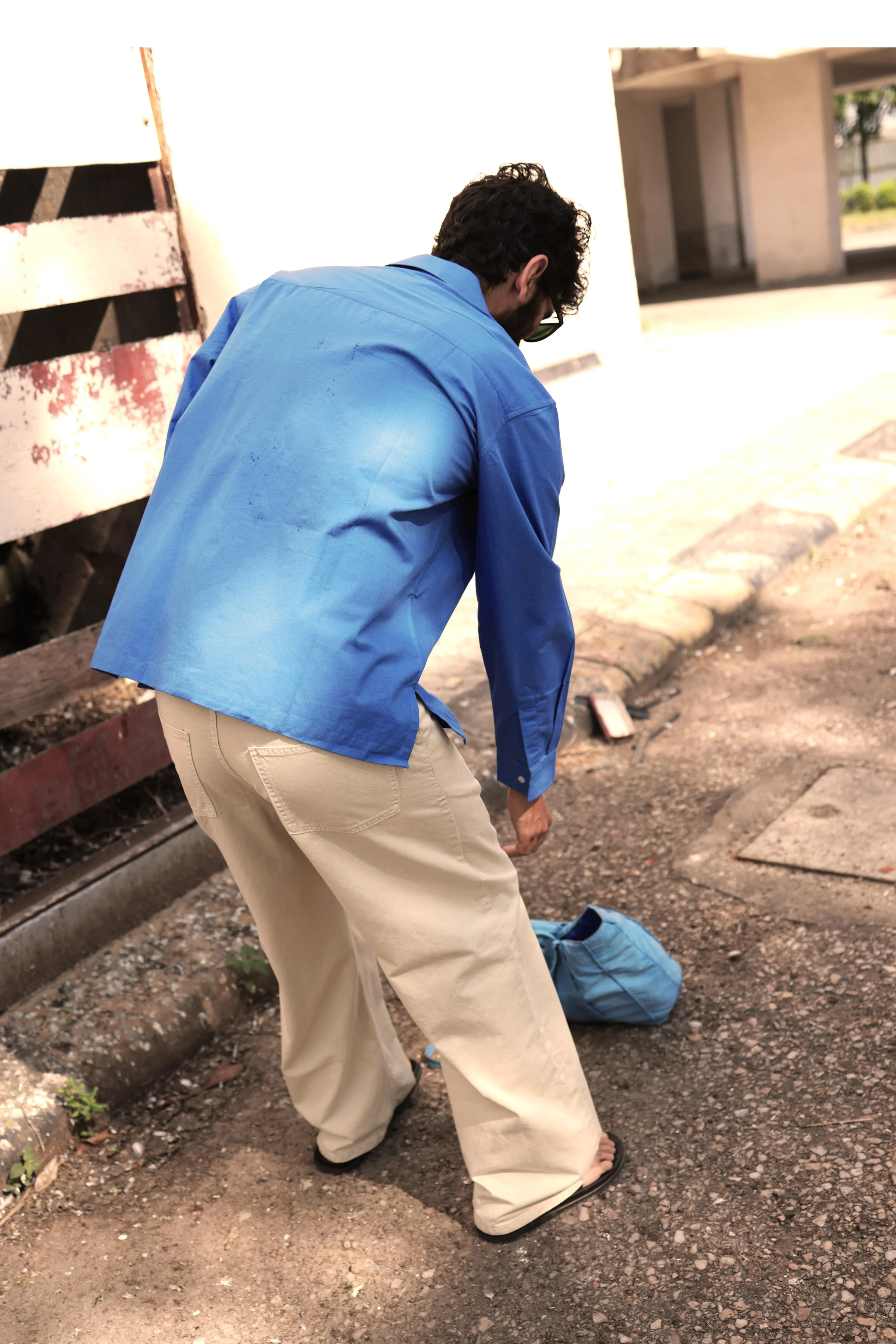 Blue Poplin Logo Overshirt - Image 3