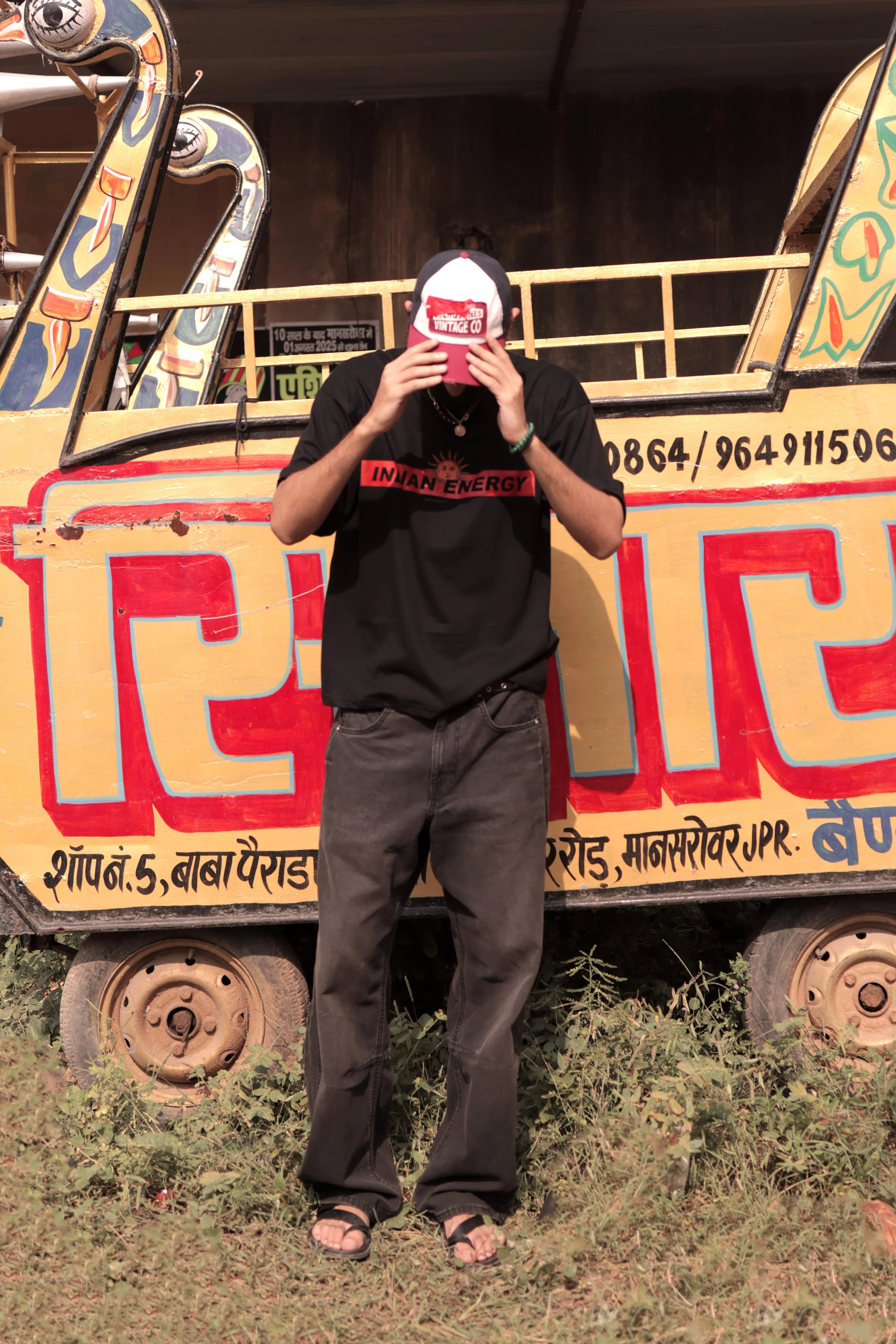 "INDIAN ENERGY" Black Half Sleeve Teeshirt - Image 3