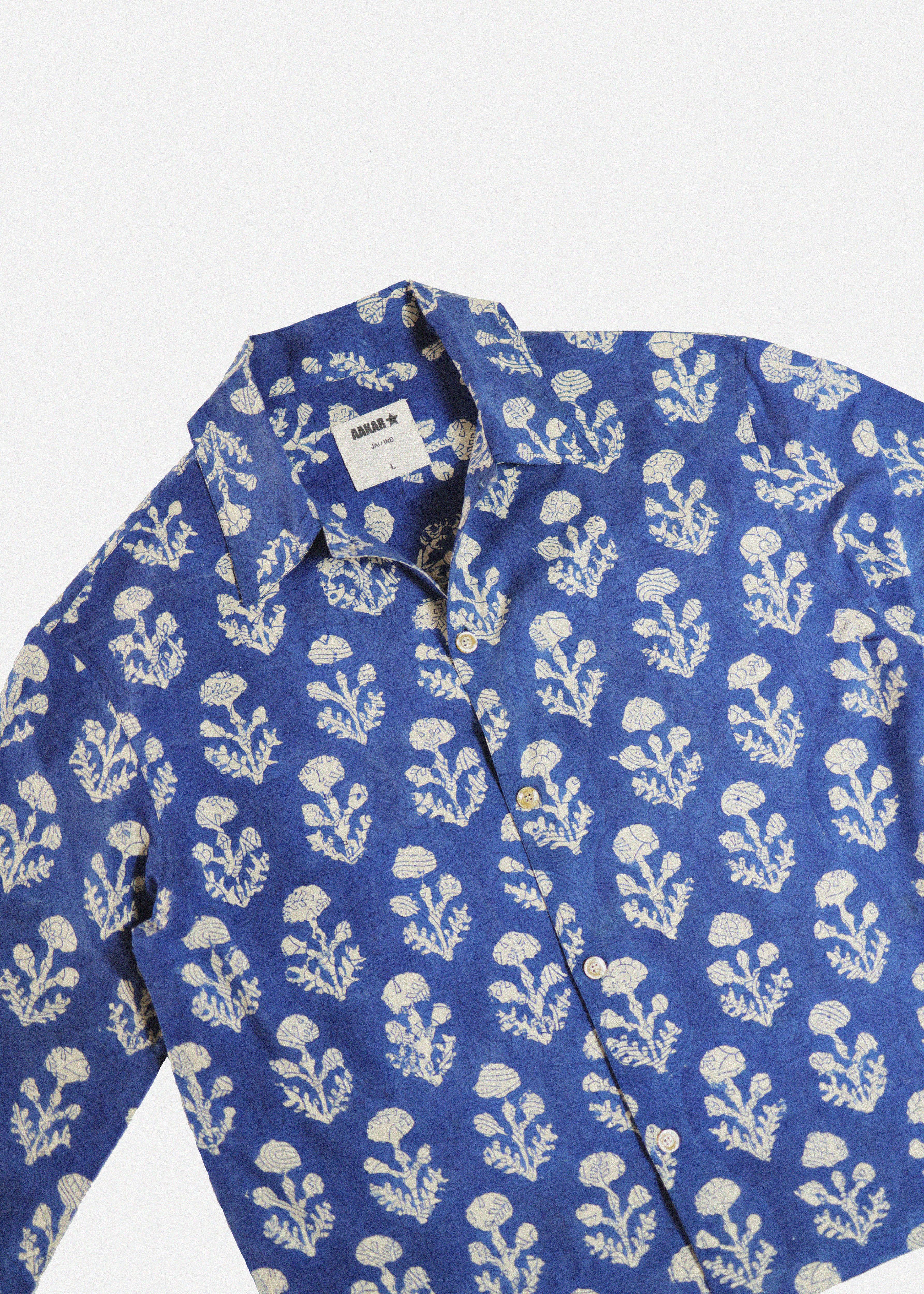 Indigo Block Printed Shacket - Image 4
