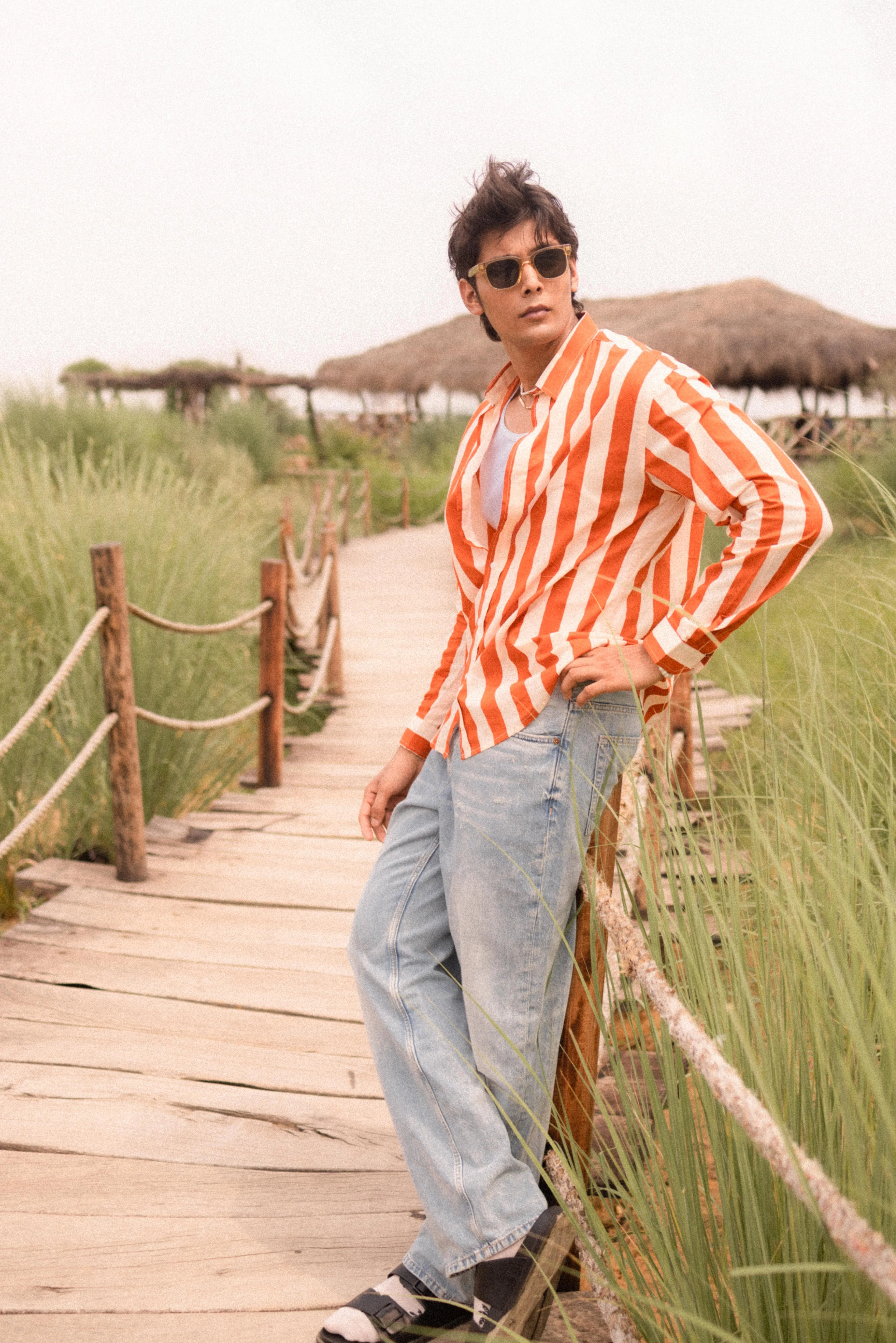 Rust Stripe Summer Shirt - Image 3