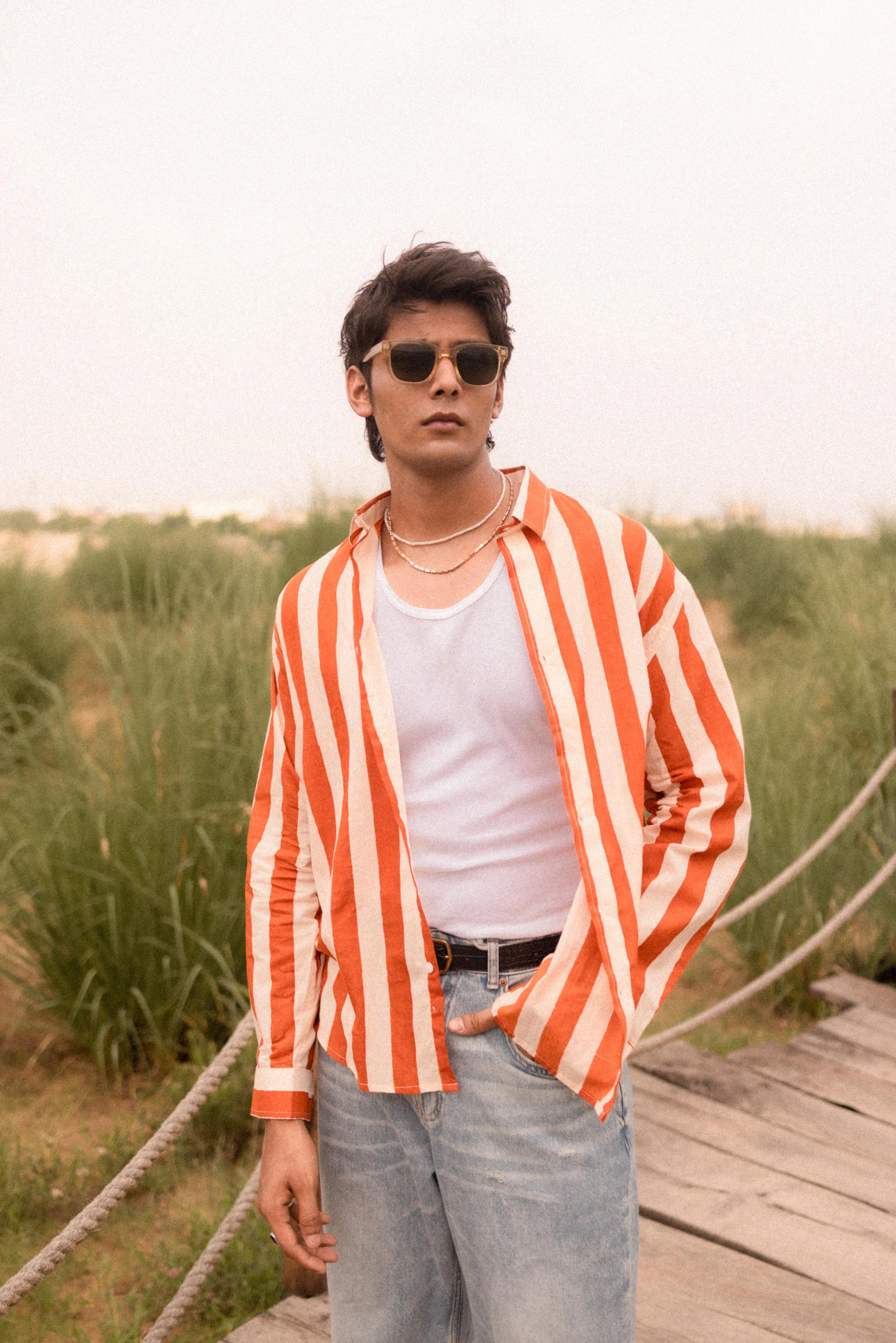 Rust Stripe Summer Shirt - Image 5