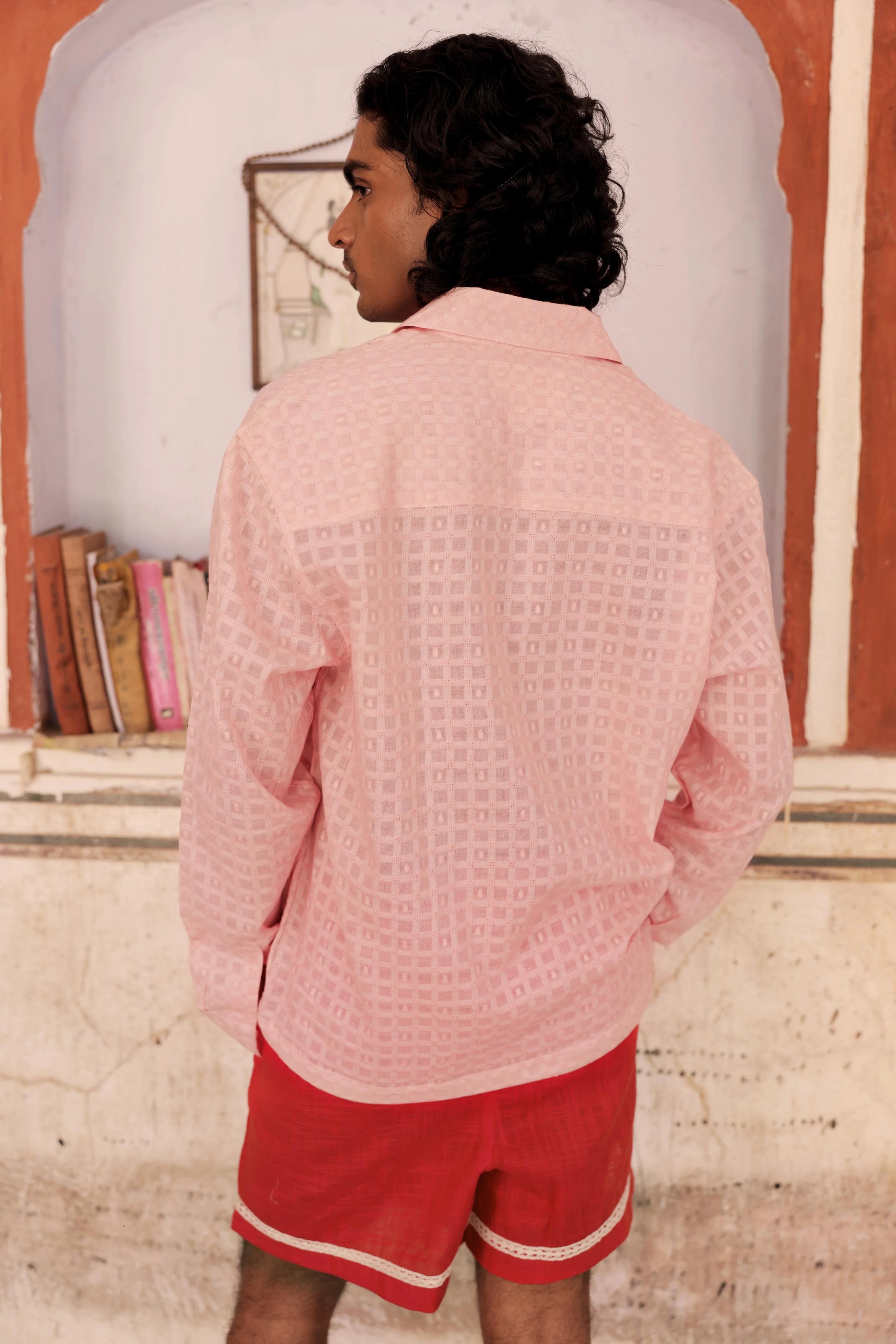 Summer Pink Dobby Shirt - Image 4